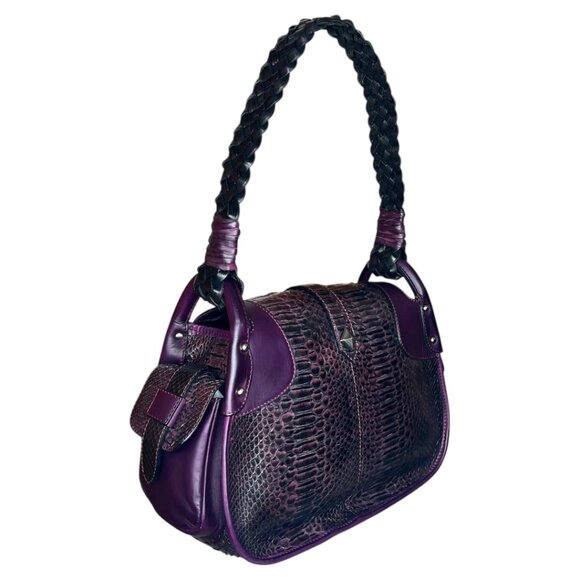 CESARE PACIOTTI GENUINE PYTHON SKIN LEATHER PURSE HANDBAG BAG VINTAGE NEW BOX - Picture 15 of 16